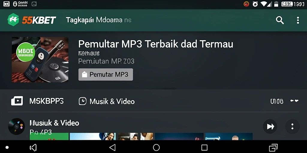 Antarmuka pengguna 55KBET dengan fitur Pemutar MP3 yang menarik.