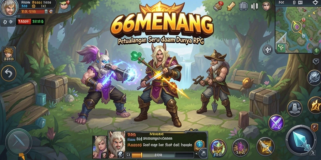 Antarmuka 66MENANG yang menarik dengan elemen RPG yang kaya.