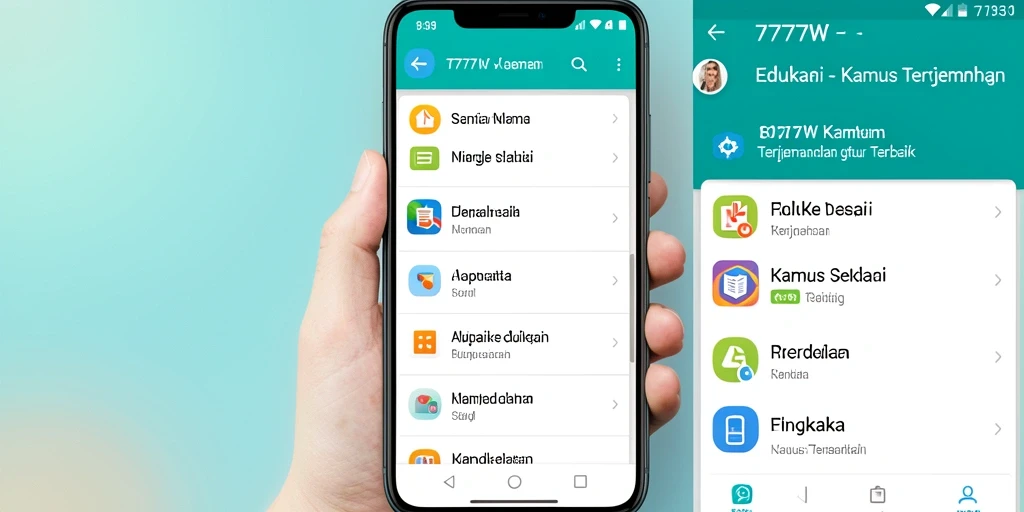 Tampilan antarmuka 7777W yang sederhana dan fungsional.
