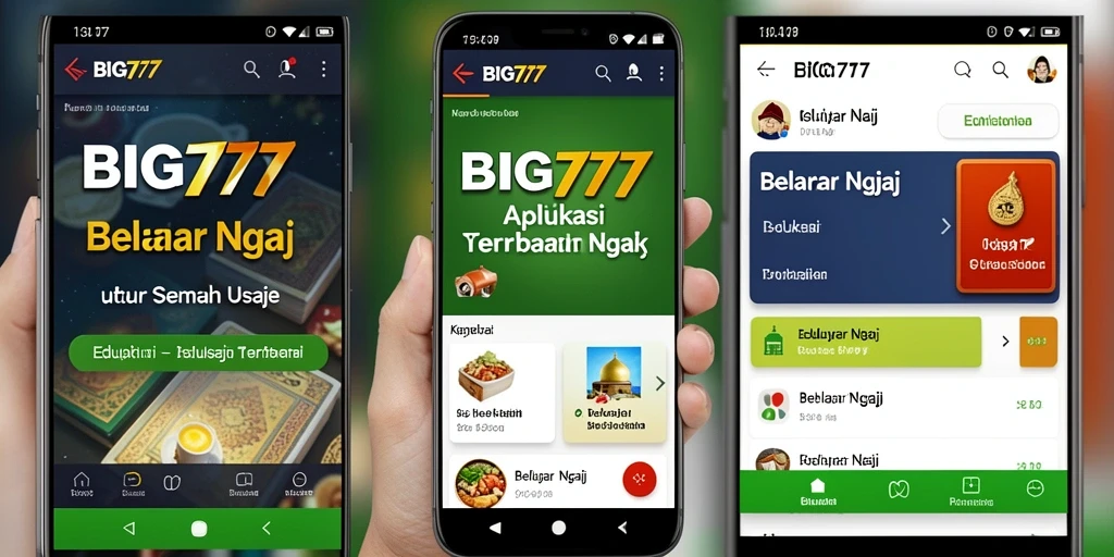 Screenshot antarmuka aplikasi BIG777 yang interaktif dan edukatif.