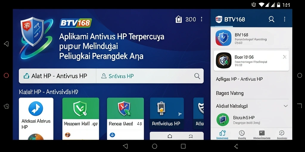 Antarmuka BTV168 yang ramah pengguna dengan fitur pemindaian antivirus.