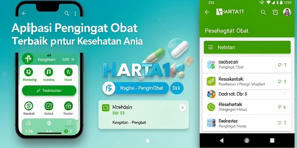 Screenshot HARTA11 menunjukkan fungsi pengingat obat yang efisien.