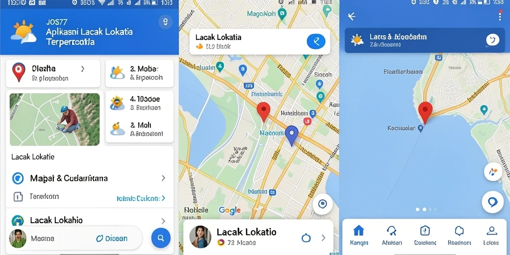 Antarmuka pengguna JOS77 untuk fungsi Lacak Lokasi yang intuitif.