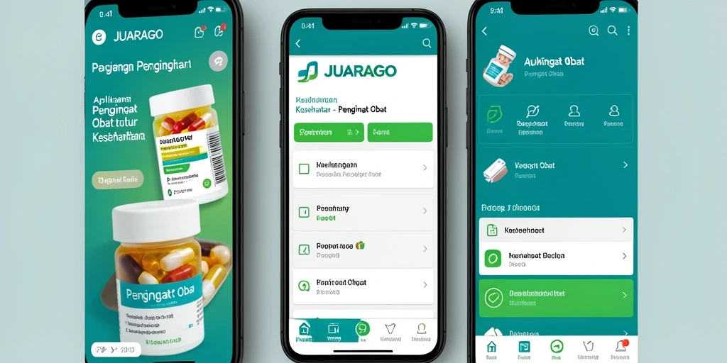 Antarmuka JUARAGO yang user-friendly untuk pengingat obat.