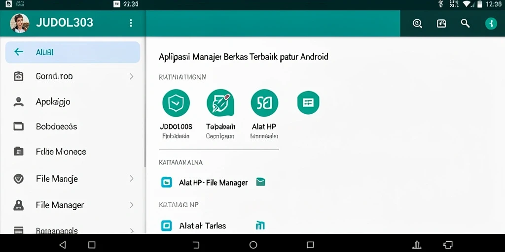 Antarmuka utama JUDOL303 menampilkan berbagai fungsi File Manager.