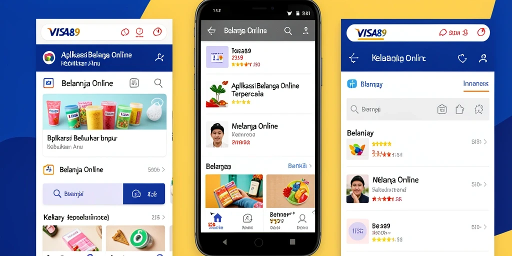 Tampilan antarmuka utama aplikasi Belanja Online VISA89.