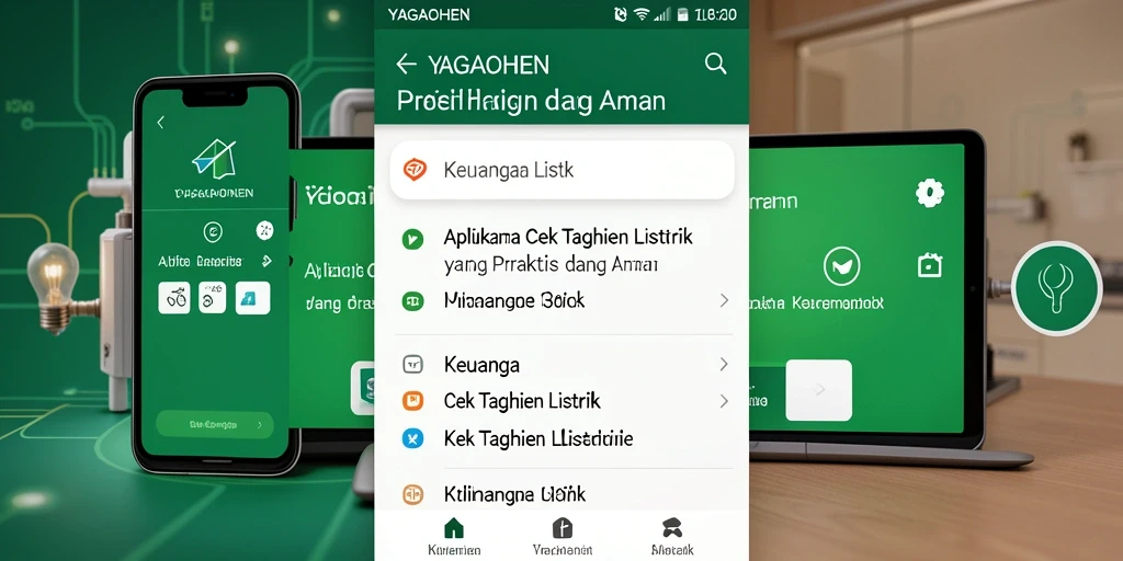 Tampilan antarmuka YAGAOHEN untuk cek tagihan listrik yang sederhana dan efisien.
