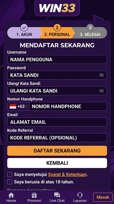 Panduan Registrasi Akun Baru win33 untuk Pengguna